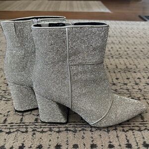 a new day Shimmering Silver Ankle Boots